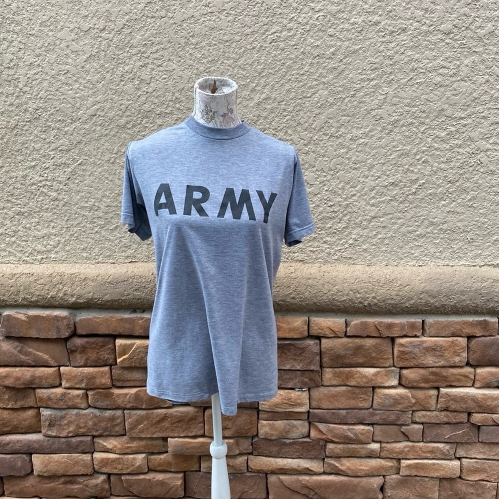 USGI Army Issued PT Shirt Gray Short Sleeve Discontinued Uniform Size Med